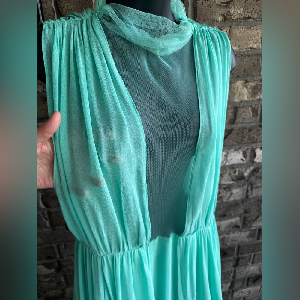 Anthropology Forever That Girl Sheer Plunge Chiffon Maxi Dress Size L - Picture 9 of 16